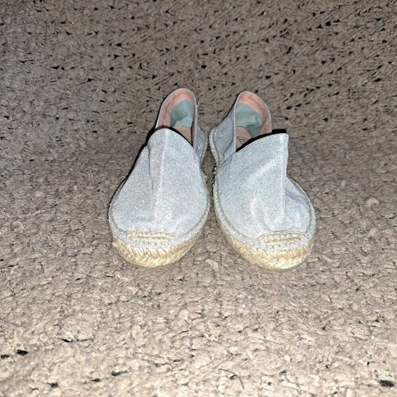 GAIMO-Espadrilles-Spain-Silver Sparkle Slip In Flats-Sz 37-Near Mint - Picture 3 of 7